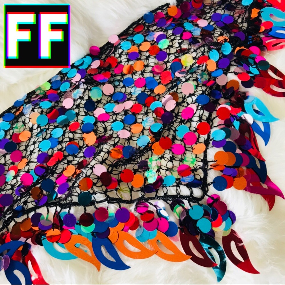 Rainbow Sequin Hip Scarf π - Picture 8 of 8